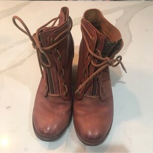 Kork Ease Brown Leather Ankle Booties 37/6.5